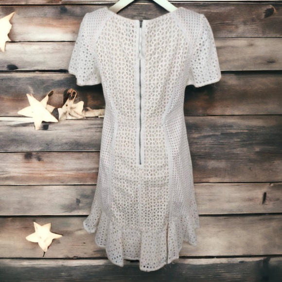 Anthropologie White Georgia Eyelet Dress Size 12 - Picture 11 of 16